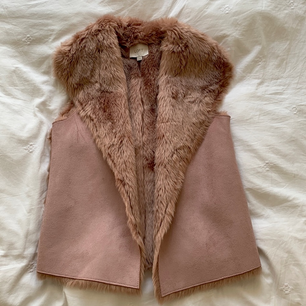 LOFT faux fur reversible vest